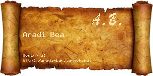 Aradi Bea névjegykártya